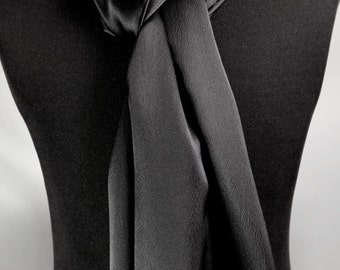 Black Scarf Silk Scarves Handmade Hammered Silk Charmeuse Winter Scarves Men's Scarves Luxurious Scarf Neck Scarf Women's Scarves Men'