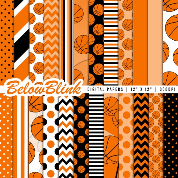 Basketball Digital Paper Basketball Scrapbook Papers Baby