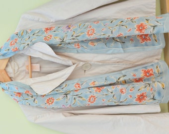 Silk Scarf, TALBOTS, Floral Scarf, Blue Scarf, Spring Scarf, Designer Scarf, Vintage Scarf, Talbots Scarf, Print Scarf