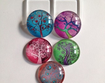 Tree of life magnets, Tree magnets, Colorful magnets, Tree magnet set, Nature magnets, Kitchen magnets, Cubicle decor, Teacher gift, Gifts