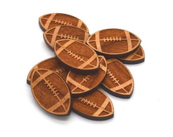10 Laser cut wooden footballs