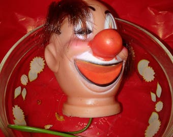 Happy Clown Head, One on Wire Pick, One Is Not, Craft Supply Clown Doll
