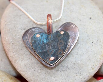Tres Belle Copper Patina Pendant (011218-018)