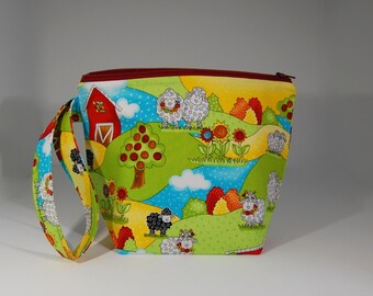 Mini zip - Lined Project Bag - 100% Cotton