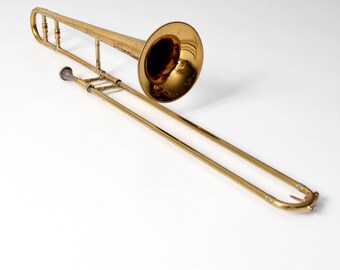 1960s King Cleveland trombone with case, vintage brass instrument