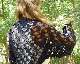 Women's long-sleeved bolero / made by hand with two needles