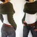 Crochet Pattern -Wrap Around Thumbholes Shrug/ Trendy Shouders Coverup/Convertible Scarf with Sleeves