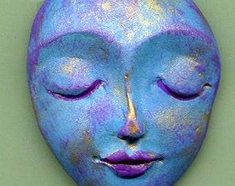 Art Doll Face Cab Polymer Clay Larger 1 3/4" Abstract TDF 1