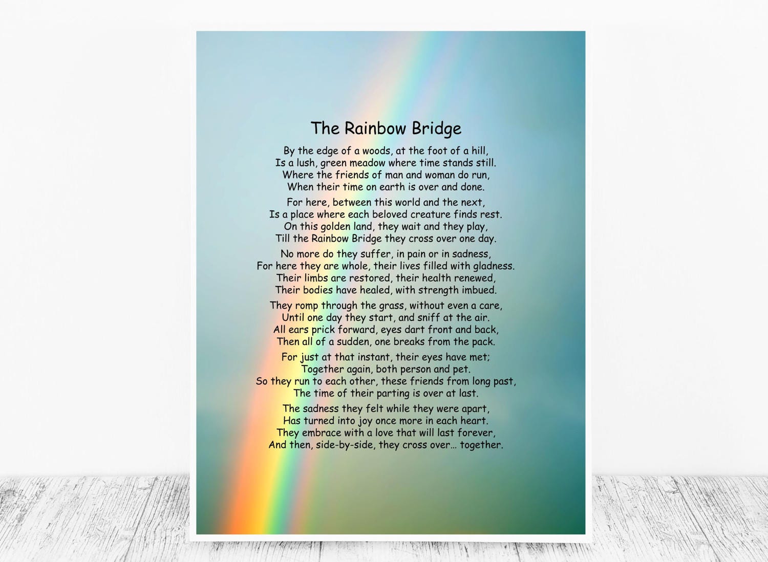 Free Rainbow Bridge Poem Original Rainbow Bridge Poem Printable