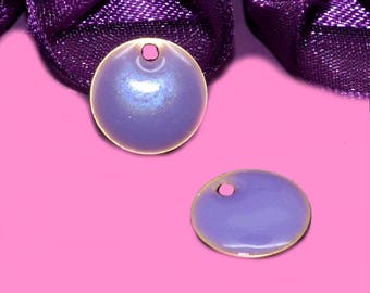 4 large sequins round Purple 12mm