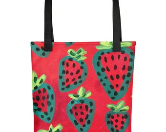 Funky Strawberry Tote bag