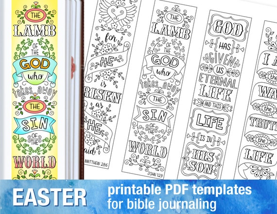 easter 4 bible journaling printable templates illustrated