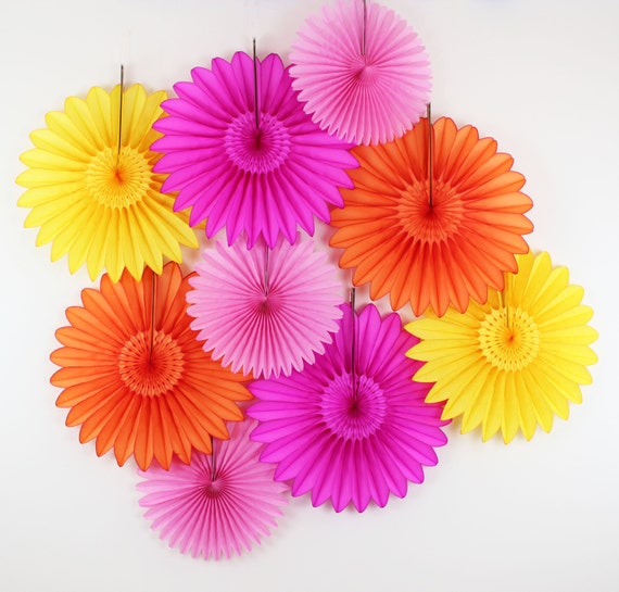 Paper Flower Fans Birthday Party Decorations Paper Flower Fans Birthday Party Decorations