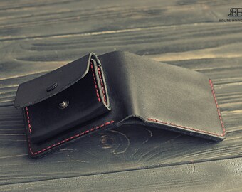 Personalized leather Coin Purse, Leather Coin Pouch, Leather Coin Case, Leather wallet with coin pocket