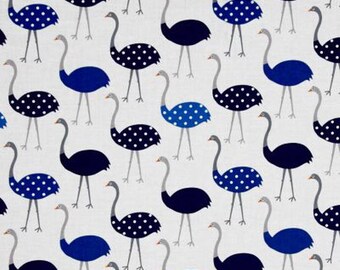 Robert Kaufman Urban Zoologie 16486 white and blue patchwork fabric
