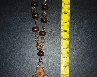 Ten wooden and metal bracelet Rosary with crucifix