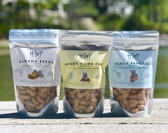 FREE SHIPPING! Breakfast Buffet Trio- Healthy, Grain Free, All Natural Dog Treats - 3 different bags!