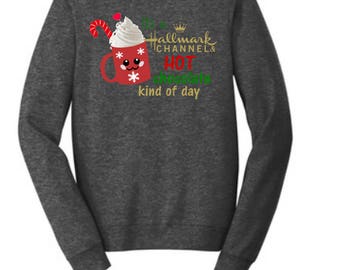 Hallmark Christmas Fleece Crew-Neck Sweatshirt, women's gift, Christmas shirt, ladies Christmas shirt, Christmas movies shirt, Holiday Tee