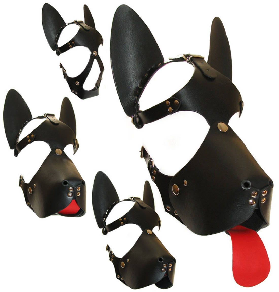 Terginum Kopfgeschirr Kopfmaske aus Leder DOGPLAY Hund