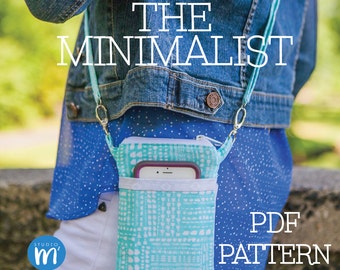 The Minimalist - PDF Sewing Pattern - Small Cross body Bag - Wristlet - Mini Messenger - Cell Phone Purse - Phone Case Wallet