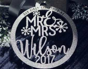 Christmas Ornaments Our First Christmas Ornament First Christmas Gift Ornament Personalized Christmas Ornaments Personalized Wedding Gift 08
