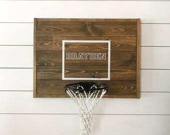 Rustic basketball goal, personalized basketball goal, basketball hoop, wood, brown basketball goal
