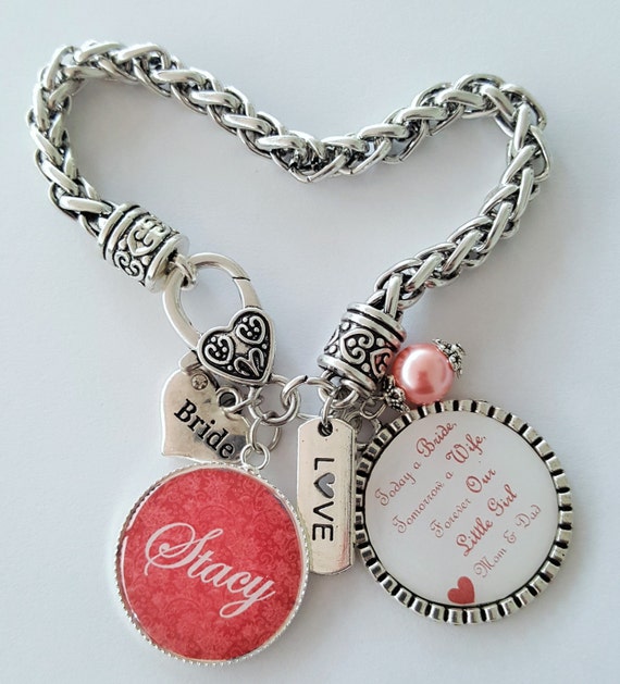 Bride Wedding Gift / Bride Bracelet / Personalized Bride Gift / Bride Gift from Parents / Bride Wedding Gift from Mom and Dad