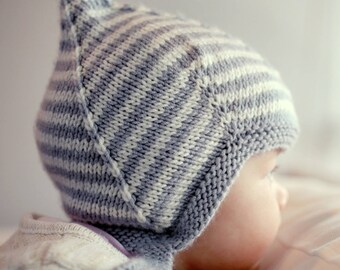 Knitting Pattern, Pixie Hat Pattern, Easy Knit Baby Hat Pattern Vintage Style Pixie Hat PDF Pattern Baby Knitting PDF LOGAN Instant Download