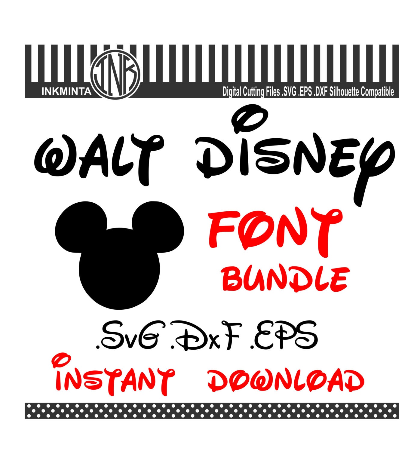 WALT Svg Font Walt Disney Font Alphabet Design Svg Eps Dxf