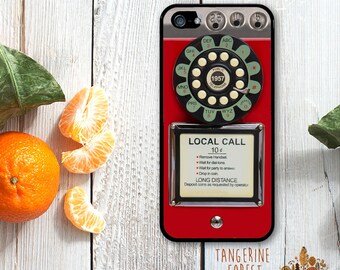 Vintage Payphone in Red, Orange, Pink or Mint Available for iPhone 5/5s, 5c, 6/6s, 6/6s Plus, 7 or 7 Plus