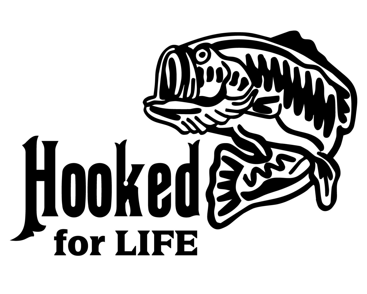 Hooked for Life Fishing Decal Bass Fishing Sticker