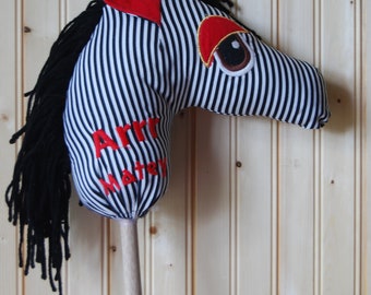 Pirate Embroidered Stick horse ride on hobby horse toy for kids.