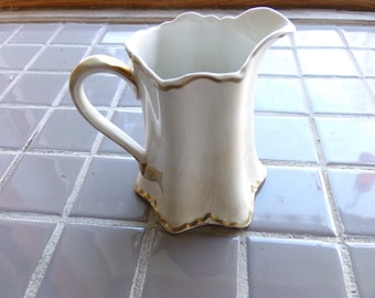 Vintage China Pitcher, K T T China pitcher, 1920’s pitcher, Antique KT&K Knowles Taylor Knowles White Ceramic Cream Water Milk Pitcher