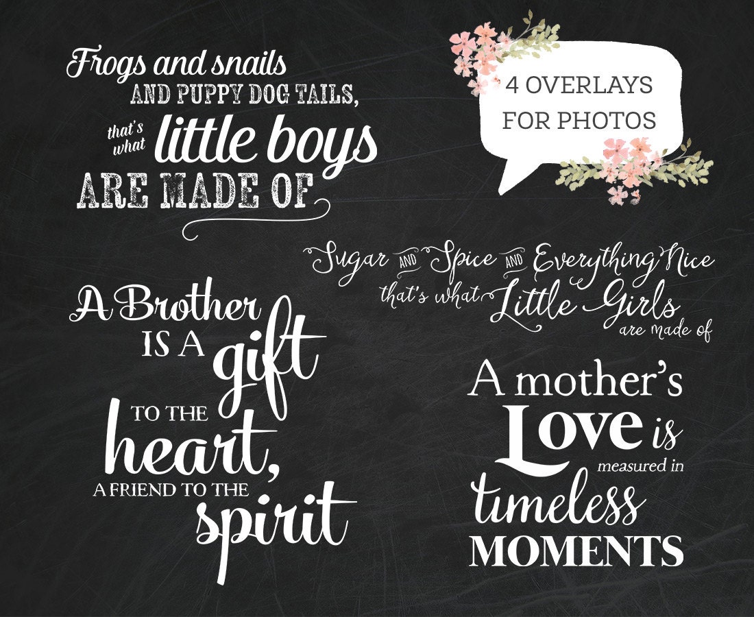 4 Word Overlays Family Child Phrases Photo Overlay Text