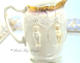 Frozen Charlotte Doll Earrings Tiny Charlotte Doll Hoop Resin Sterling Earrings Lorelie Kay Original
