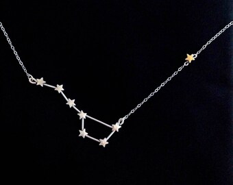 Big Dipper and North Star Constellation Necklace (Sterling Silver)