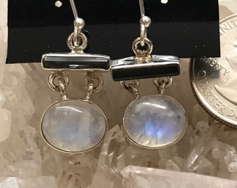 Blue Moonstone and Tourmaline Abstract Earrings