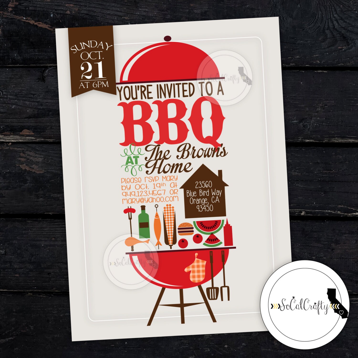 bbq party invitation picnic invite cookout summer family cookout invitation