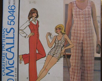 Vintage 1976 Romper Jumper Jumpsuit Pattern McCalls 5046 Size 12