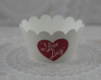 I Love Lucy, I Love Lucy birthday decorations,I Love Lucy Cupcake Wrapper, I Love Lucy birthday themed ,Set of 12