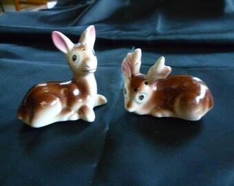Vintage Deer Salt and Pepper Shakers