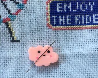 Cute Kawaii Cloud Needle Minder (Pink or White)