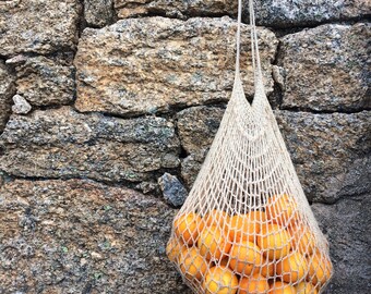 LEMON SORBET • crochet French market shopper bag in 100% cotton