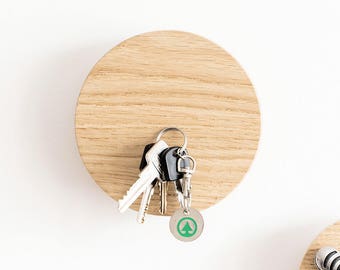 Key holder for wall - magnetic key holder - key rack - key holder - wood key holder - wall key holder - magnetic key hook - wall hook