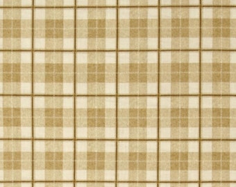 Cotton Quilt Fabric Saranac Lake Crawford Notch Plaid Natural by the yard 1/2 yard cut