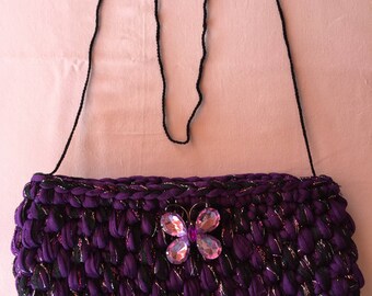 Pochette soirée violet/noir