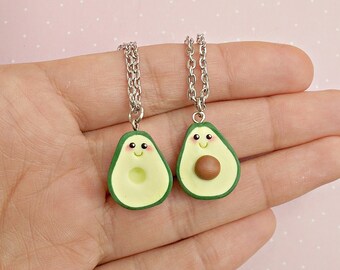 Avocado Best Friend Necklace Set for 2 - BFF Friendship Couple Necklace - Avocado Necklace - Friendship Gift