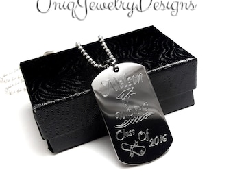 Class Of 2018, Graduation Jewelry, Graduation Gift, Graduation Dog Tag, Graduate Gift For Him