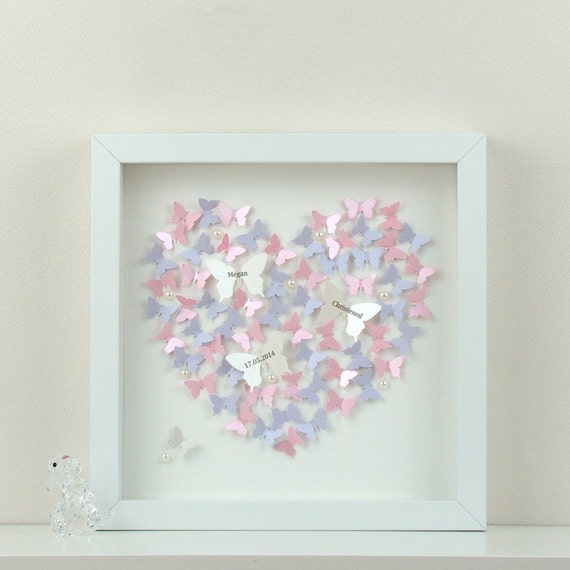 Personalised Wall Art With 3D Paper Butterflies Beautiful Butterfly For A Gift Framed Personalised Wall Art With 3D Paper Butterflies Beautiful Butterfly For A Gift Framed
