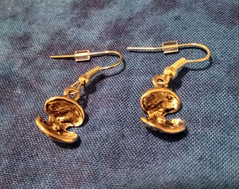 Seashell Clam Earrings - Tibetan Silver